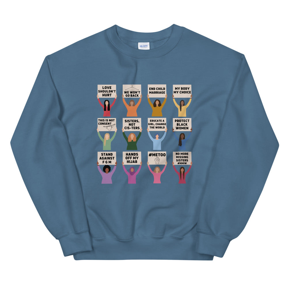 Women's Rights Protesting Women Crewneck Sweatshirt