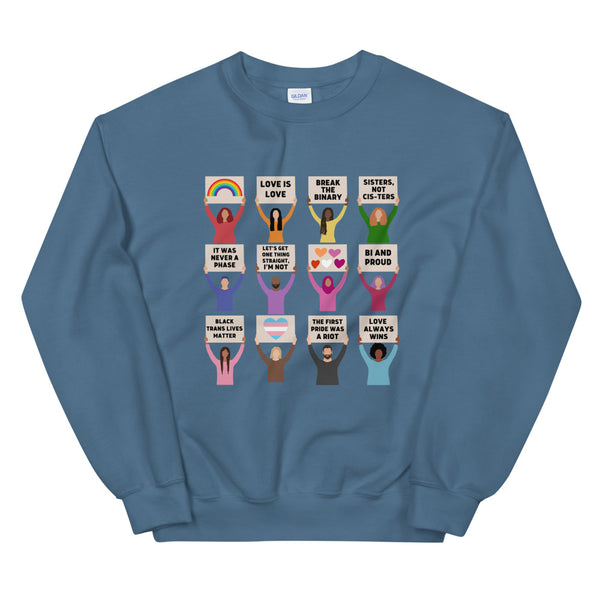 LGBTQIA+ Pride Protest Crewneck Sweatshirt