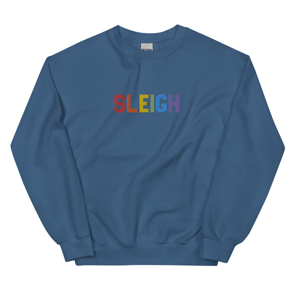 Rainbow Sleigh Embroidered Sweatshirt