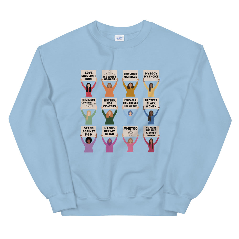 Women's Rights Protesting Women Crewneck Sweatshirt
