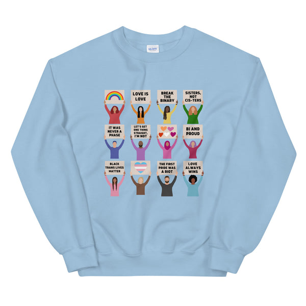 LGBTQIA+ Pride Protest Crewneck Sweatshirt