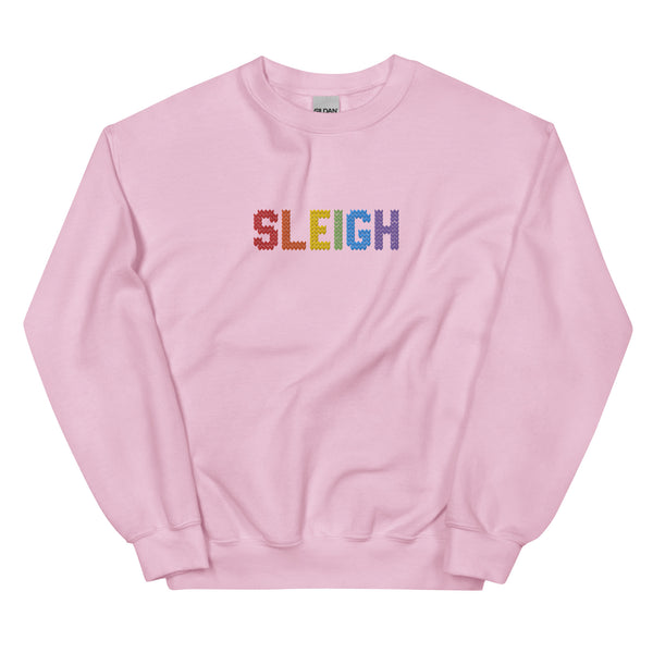Rainbow Sleigh Embroidered Sweatshirt