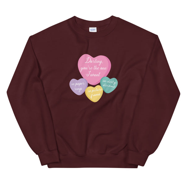 Paper Rings Candy Heart Sweatshirt