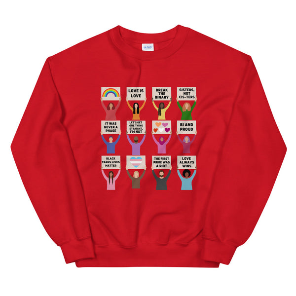 LGBTQIA+ Pride Protest Crewneck Sweatshirt