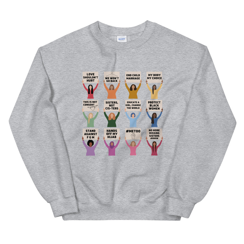 Women's Rights Protesting Women Crewneck Sweatshirt