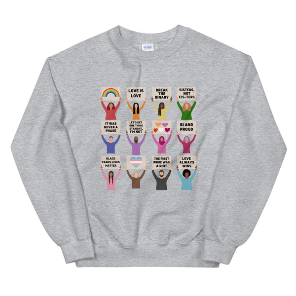 LGBTQIA+ Pride Protest Crewneck Sweatshirt