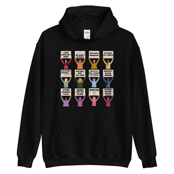 Women's Rights Protesting Women Hoodie