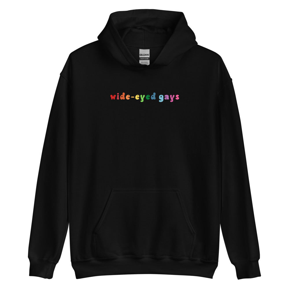 Wide-Eyed Gays Rainbow Hoodie