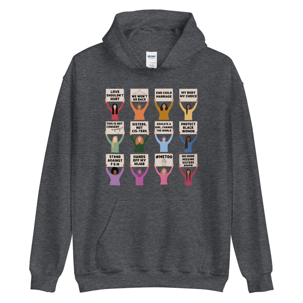Women's Rights Protesting Women Hoodie