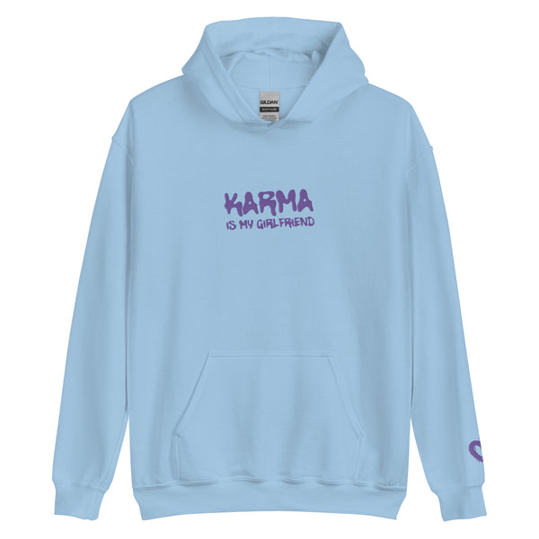 Karma Is My Girlfriend Embroidered (Heart On Sleeve) Hoodie