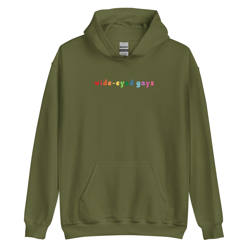 Wide-Eyed Gays Rainbow Hoodie
