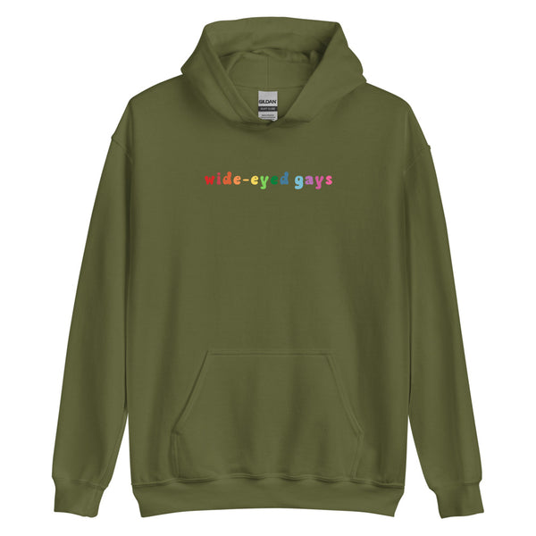 Wide-Eyed Gays Rainbow Hoodie