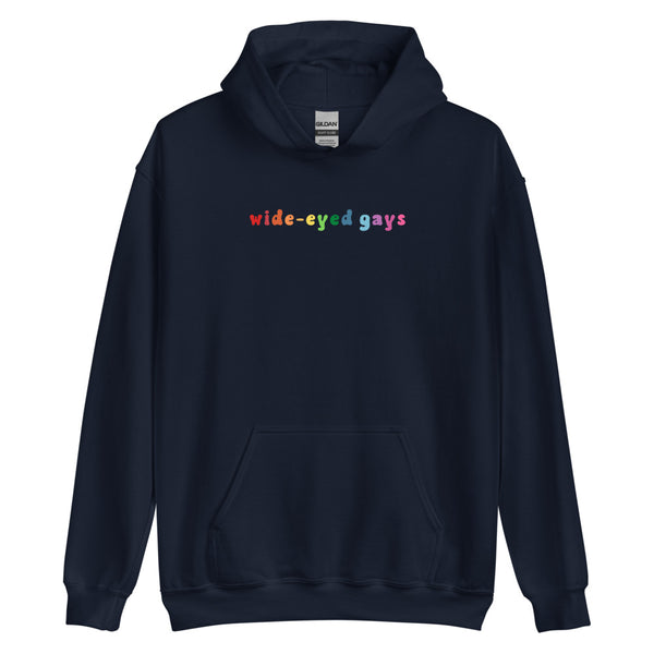 Wide-Eyed Gays Rainbow Hoodie