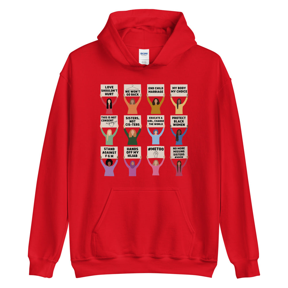 Women's Rights Protesting Women Hoodie