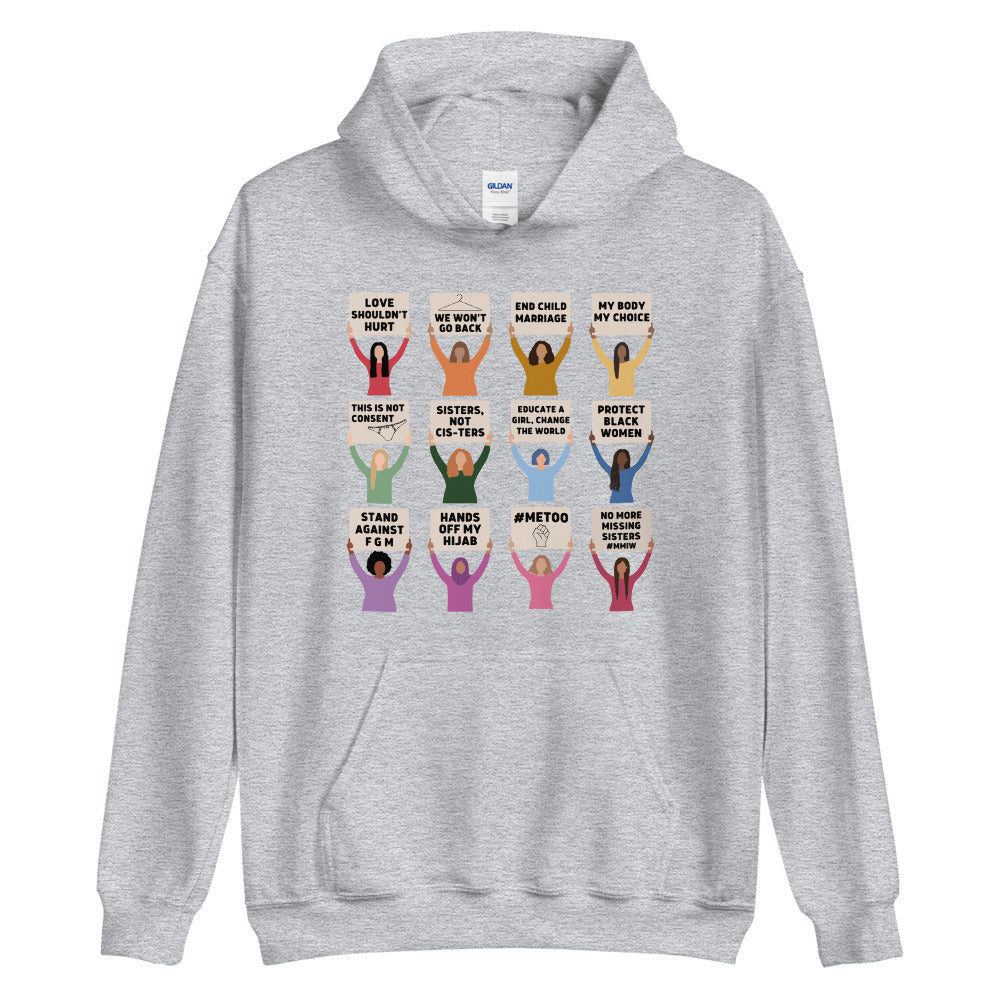 Women's Rights Protesting Women Hoodie