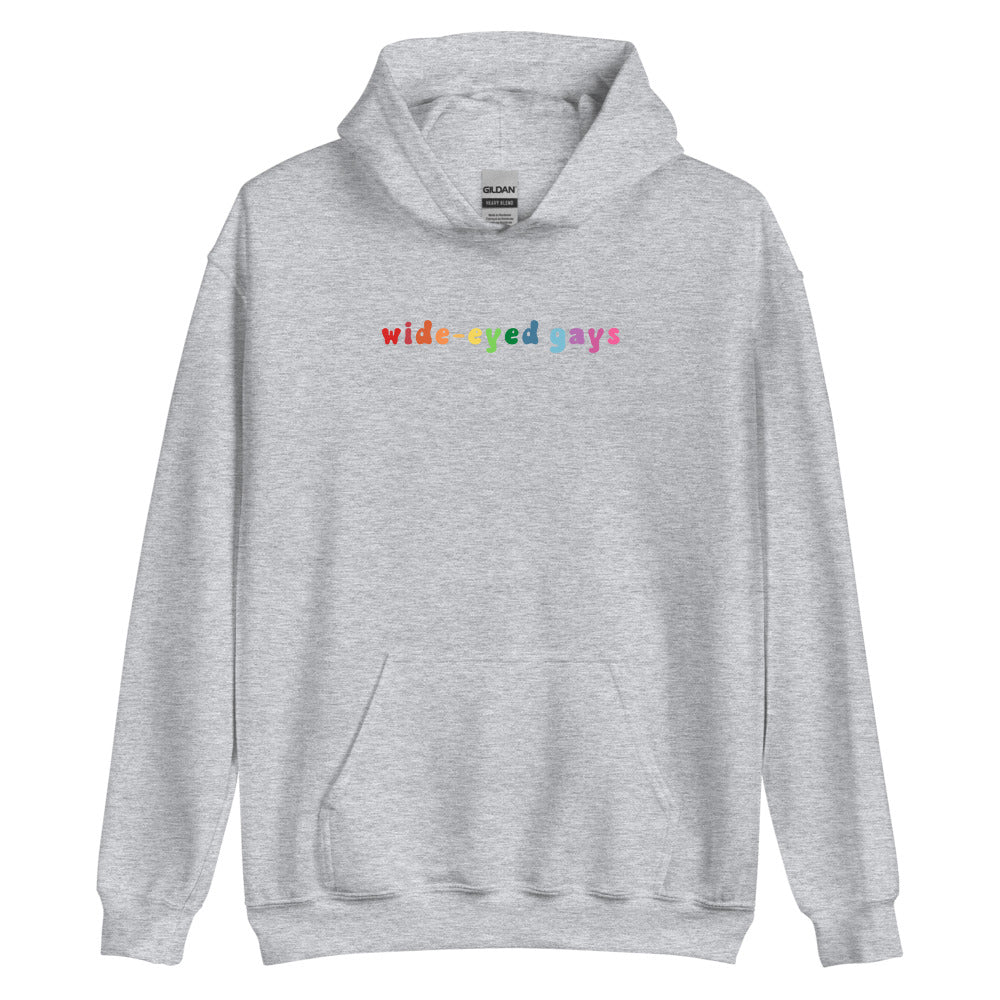 Wide-Eyed Gays Rainbow Hoodie
