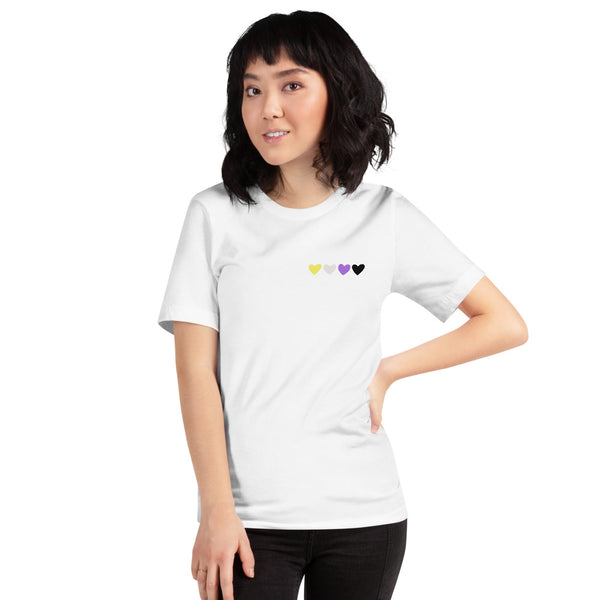 Nonbinary Pride Hearts T-Shirt
