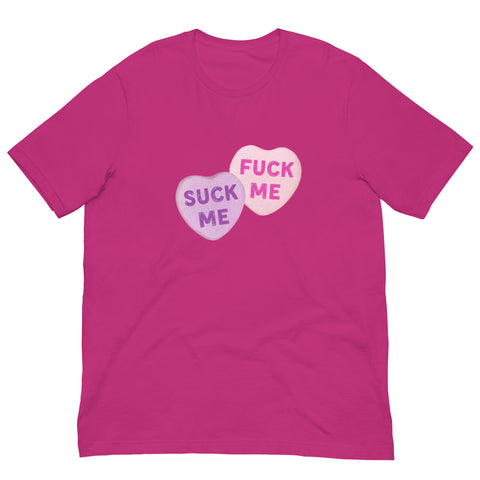 Suck Me Fuck Me Candy Hearts T-Shirt