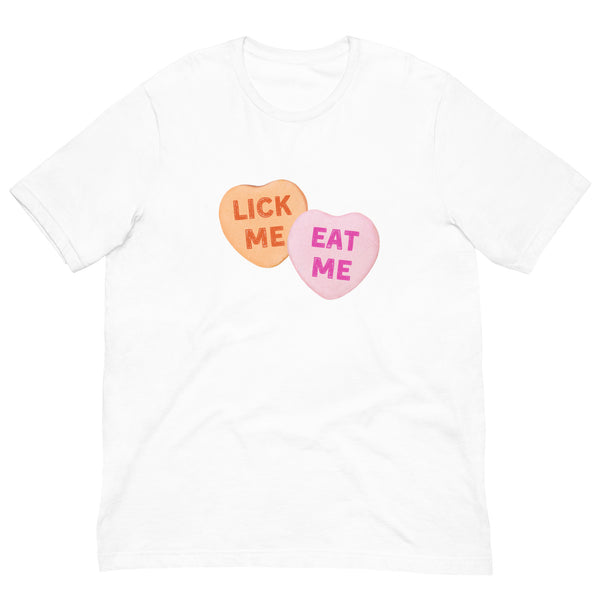 Lick Me Eat Me Candy Hearts T-Shirt