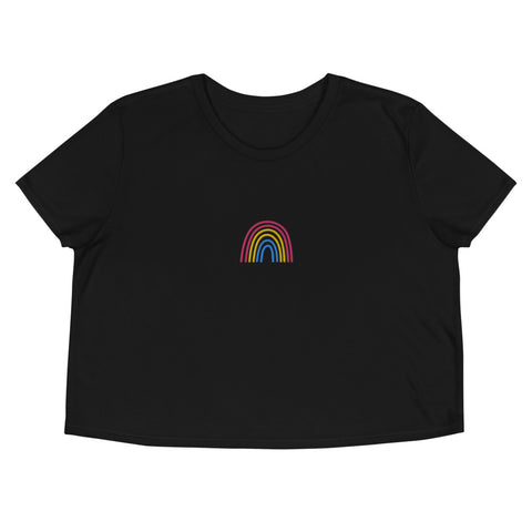 Pansexual / Panromantic Rainbow Embroidered Crop Tee