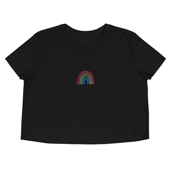 Polysexual Rainbow Embroidered Crop Tee