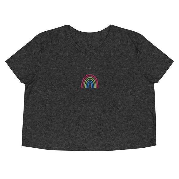 Polysexual Rainbow Embroidered Crop Tee