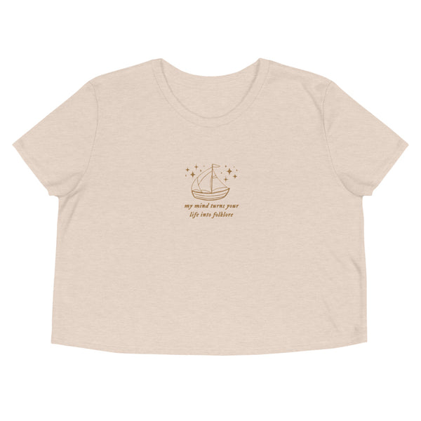 Gold Rush Embroidered Flory Crop Tee