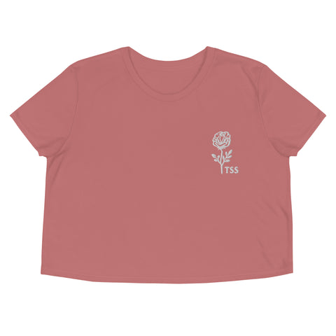 The Sapphic Social TSS Rose Embroidered Crop Top