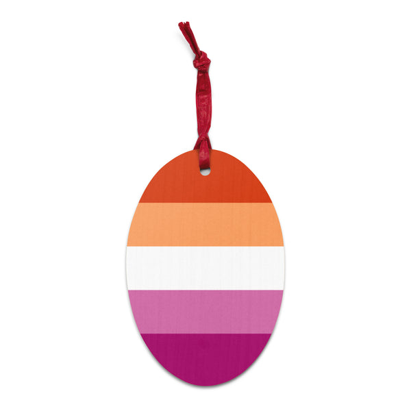 Lesbian Flag Wooden Ornaments
