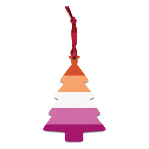 Lesbian Flag Wooden Ornaments