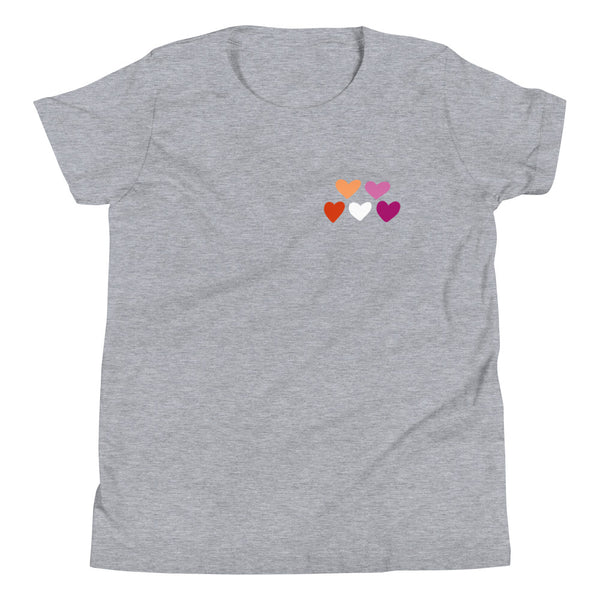 Lesbian Pride Hearts Youth T-Shirt