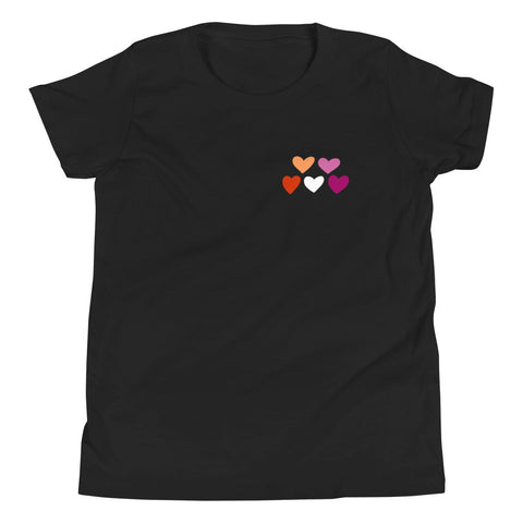Lesbian Pride Hearts Youth T-Shirt
