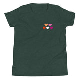 Lesbian Pride Hearts Youth T-Shirt