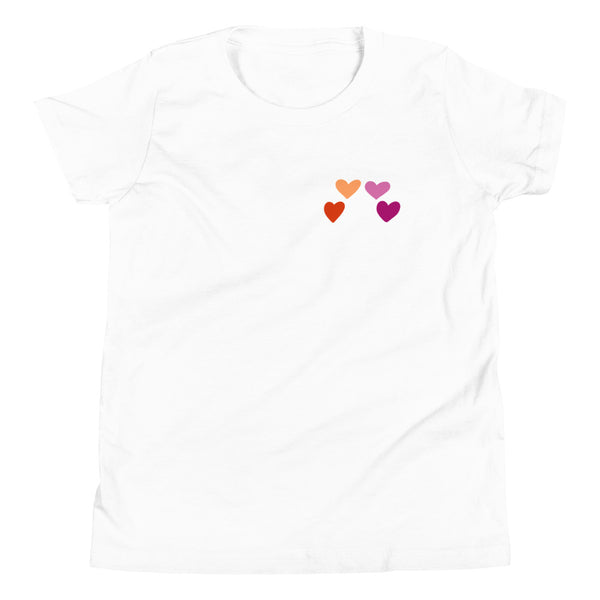 Lesbian Pride Hearts Youth T-Shirt